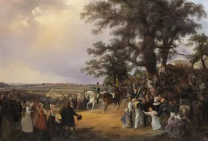 Review in Ladugardsgarde Fields during Czar Nicolaus'Visit in 1838 Oil painting by Carl Stefan Bennet