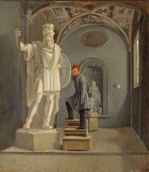 The Sculptor Fogelberg's Studio in Rome by Carl Stefan Bennet Oil Painting