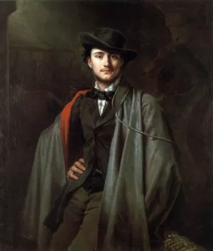 Bildnis Des Malers Baron Jessenack Von Bela Oil painting by Carl Steffeck