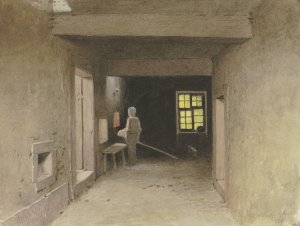 Bakery in Salzschlirf, August 9, 1880 by Carl Theodor Reiffenstein Oil Painting