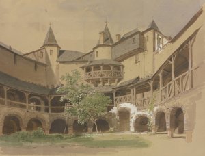 Burg Pfalzgrafenstein bei Kaub by Carl Theodor Reiffenstein Oil Painting