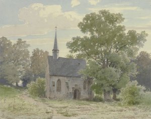 Chapel near Ockstadt by Carl Theodor Reiffenstein Oil Painting