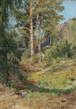 Pine Forest Skutudden Oil painting by Carl Tragardh