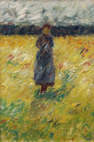 Vallflicka by Carl Tragardh Oil Painting