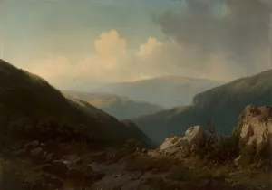 Mountain landscape Oil painting by Carl Triebel