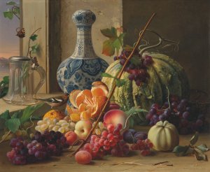 A still life of fruit Oil painting by Carl Vilhelm Balsgaard