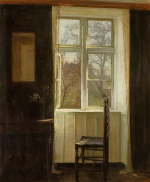 Abent Vindue by Carl Vilhelm Holsoe - Oil Painting Reproduction