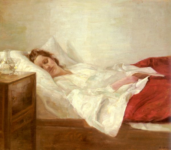 Main Product Photo of Asleep Painting by Carl Vilhelm Holsoe