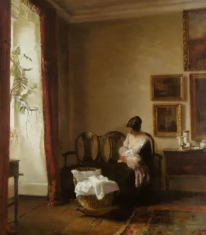 Moderskab by Carl Vilhelm Holsoe - Oil Painting Reproduction
