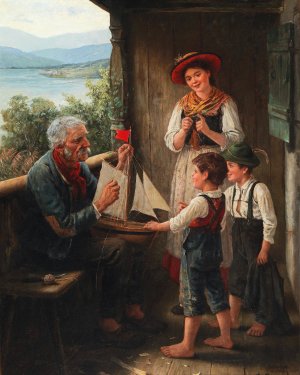 Das Segelschiff by Carl Von Bergen Oil Painting
