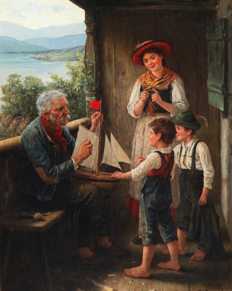 Main Product Photo of Das Segelschiff Painting by Carl Von Bergen