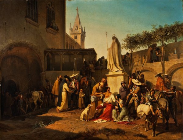 Main Product Photo of Scene From The Defence Of A Spanish Town During A Guerrilla War  Painting by Carl Von Heideck