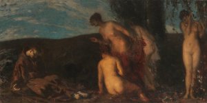 Die Versuchung des Heiligen Antonius by Carl Von Marr Oil Painting