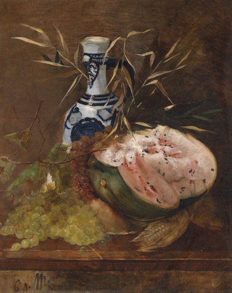 Fruchtestillleben Mit Melone by Carl Von Merode - Hand-Painted Oil Painting Reproduction