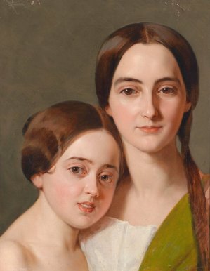 Bildnis Alexandrine Pazzani und Caroline von Saar by Carl Von Saar Oil Painting