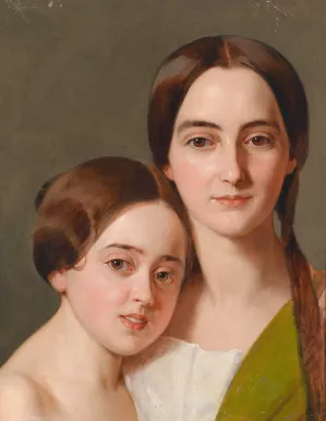 Bildnis Alexandrine Pazzani und Caroline von Saar by Carl Von Saar Oil Painting
