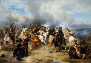 Death of King Gustav II Adolf of Sweden at the Battle of Lutzen by Carl Wahlbom Oil Painting
