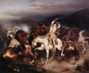 King Gustav II Adolf of Sweden at Stuhm by Carl Wahlbom Oil Painting