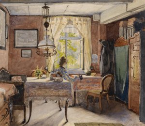 Sonniges Interieur by Carl Wenzel Zajicek Oil Painting