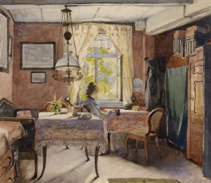 Sonniges Interieur Oil painting by Carl Wenzel Zajicek