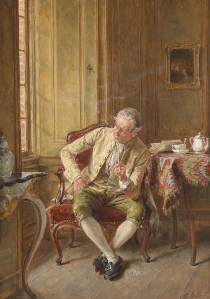 Die Pause by Carl Wilhelm Anton Seiler Oil Painting