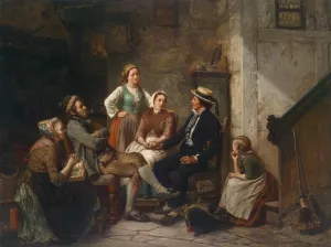 Heimkehr des jungen Seemanns by Carl Wilhelm Hubner Oil Painting