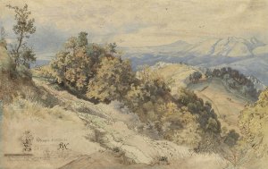 Sun and Rain in the Serpentara near Olevano by Carl Wilhelm Muller Oil Painting
