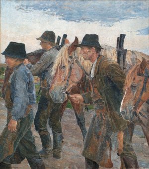 Farmworkers from Uppland by Carl Wilhelmson Oil Painting