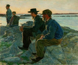 On the Rocks, Fiskebackskil by Carl Wilhelmson Oil Painting