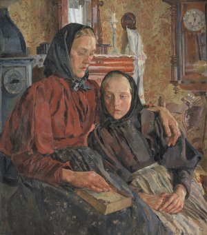 Sisters by Carl Wilhelmson Oil Painting