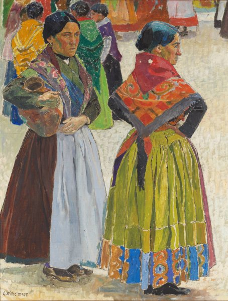 Spanish Women  by Carl Wilhelmson - Hand-Painted Oil Painting Reproduction