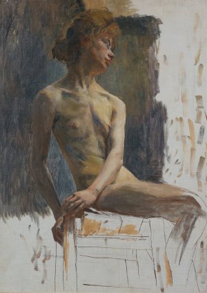 Study of a Model by Carl Wilhelmson Oil Painting
