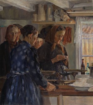The Village Shop by Carl Wilhelmson Oil Painting