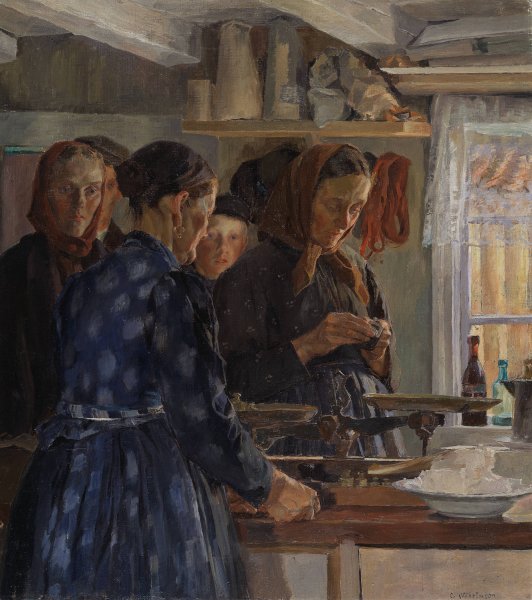 Main Product Photo of The Village Shop  Painting by Carl Wilhelmson