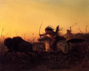 Indian Buffalo Hunt by Carl Wimar - Oil Painting Reproduction