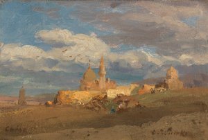 Die Kalifengraber bei Kairo, Ende by Carl Wuttke Oil Painting