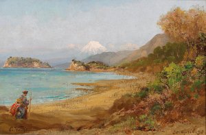 Pilgrim on Route to Mount Fuji by Carl Wuttke Oil Painting