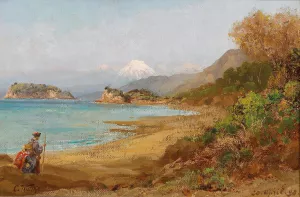 Pilgrim on Route to Mount Fuji by Carl Wuttke Oil Painting
