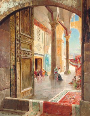 The Great Umayyad Mosque, Damascus by Carl Wuttke Oil Painting