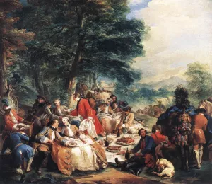 Halt During the Hunt by Carle Van Loo - Oil Painting Reproduction