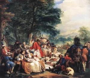 Halt During the Hunt by Carle Van Loo Oil Painting