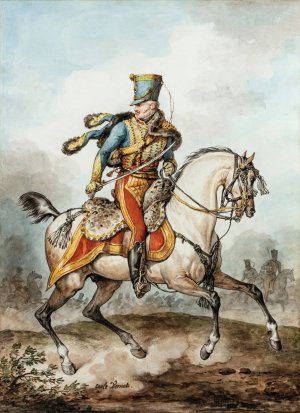 Captain of the 7th hussards, regiment of Mr de Martot by Carle Vernet Oil Painting