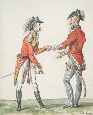 Meeting of English Officers by Carle Vernet Oil Painting
