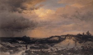 Sand Dunes; Coney Island by Carleton Wiggins Oil Painting