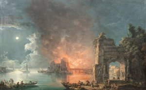 Fire in the island by Carlo Bonavia Oil Painting