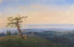 Abendliches Vergnugen vor den Toren Konstantinopels by Carlo Bossoli Oil Painting