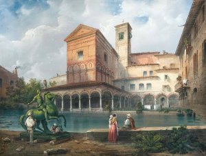 Milan, Church of Santa Maria alla Fontana by Carlo Bossoli Oil Painting