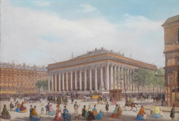 Main Product Photo of Paris Bourse Painting by Carlo Bossoli