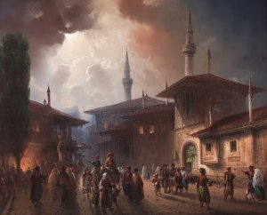 The Khan's Palace In bakhchisarai, Crimea by Carlo Bossoli Oil Painting