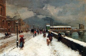 A Blustery Winter Day Oil painting by Carlo Brancaccio